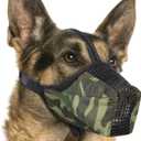 Dog Muzzle, Soft Mesh No Barking Pet Muzzles for Small Medium Large Sized Dogs, Breathable Drinkable Dog Mouth Guard Adjustable Puppy Muzzle to Prevent Dogs Biting Chewing and Licking (L(circumference 10.82 in), Camo)