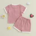 Toddler Baby Girl Clothes Floral Infant Summer Shirt Shorts Set Cute Big Sister Little Sister Matching Outfits (2-3T)