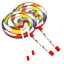 Foraineam 2 Pieces 8 Inch Lollipop Drum with Beater Mallet Lollipop Hand Drum Musical Sound Tool Music Rhythm Percussion Instrument