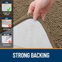 OLANLY Toilet Rugs U-Shaped 24x20, Extra Soft Absorbent Chenille Contour Bathroom Rugs for Toilet, Dry Quickly, Machine Washable, Non-Slip Bath Mat, Tan