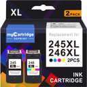 myCartridge SUPRINT 245XL Ink Cartridge PG-245 CL-246 Replacement for Canon Ink 245 and 246 Compatible for Canon 245XL 246XL Combo Pack for Pixma MG2522 TS3122 TS3322 MX490 TR4520 Printer 245 Ink