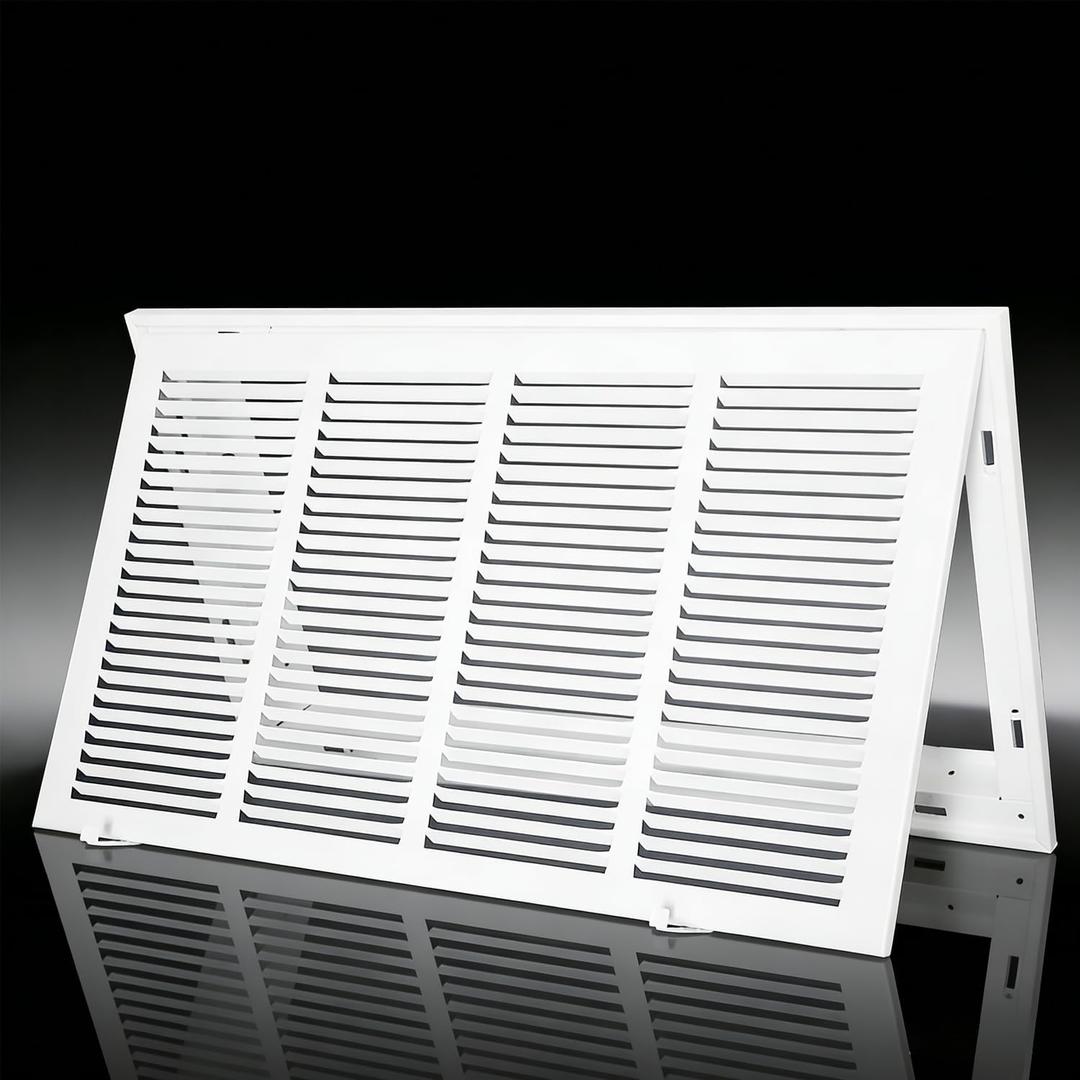 Steel Return Air Filter Grille,Return Vent Cover for Wall or Ceiling [Duct Opening Size] Removable Face/Door for 1 Inch Filters (24"W x 12"H Duct Opening)