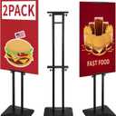 Poster Stand Heavy Duty - 2Pack Adjustable Poster Board Stand, Double-Sided Poster Stands for Display Banner Foam, Black Metal Pedestal Poster Sign Stand Outdoor Floor Standing Sign Holder (13.2" Base (5.3 lb) - 2 Pack)