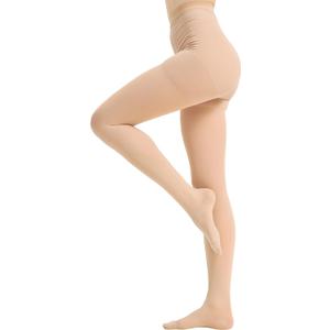 Medical Compression Pantyhose for Women and Men, 20-30 mmHg Compression Tights, Closed Toe, Graduated Support Hose High Waist Compression Stockings for Varicose Veins, Edema, DVT (Large, Beige)