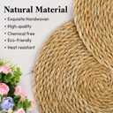 Set of 12 Round Woven Placemats, 13 Inch Rattan Chargers for Dinner Plates, Wicker Placemats, Boho Farmhouse Rustic Braided Jute Table Mats for Kitchen Dining Party Decor