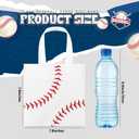 Sweetude 12 Pcs Baseball Party Gift Bags Sports Theme Candy Goodie Bags 7.8 x 7.8 Inch Baseball Non Woven Totes with Handles for Sports Party Favors Birthday Decor Supplies