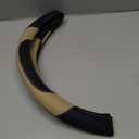 Leather Car Steering Wheel Cover, Non-Slip Car Wheel Cover Protector Breathable Microfiber Leather Universal Fit for Most Cars(Beige)