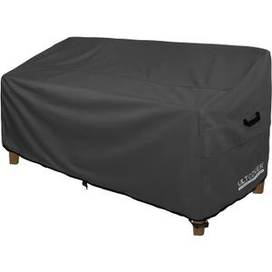ULTCOVER Patio Furniture Sofa Cover 88W x 35D x 35H inch Waterproof Outdoor 3-Seater Couch Cover, Black