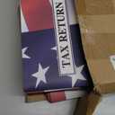 Skyygemm 50 Pcs Income Tax Return Folders 9 x 12 Inch Red White and Blue Tax Envelopes with Two Pocket for Preparer Organizer Office Supplies