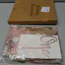 1st Birthday Party Decorations for Girls by Innerspark, Pink and Gold Floral Set, Ribbon High Chair Banner, Birthday Hat, Cake Topper, One High Chair Banner, Girls First