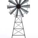 CWI Gifts Simple Windmill Table Sitter - 19 Inch Galvanized Metal Windmill - Farmhouse Tabletop Decor