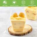 Zezzxu 7 oz Square Mini Dessert Cups with Spoons - 50 Pack Plastic Pudding & Parfait Cups Party Dessert Shooters for Serving Trifle Mousse Cake Appetizers