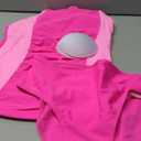 HOTOME Girls Swimsuits Size 14-16 Solid Color Blocking Two Piece Bathing Suit Ruched Design Teen Bathing Suits with High Waist Shorts Holiday Teen Swimsuits for Girls 14-16 Hot Pink