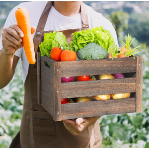 Wooden Crate ,Rustic Handmade Wood Crate with Handle, Durable Large Wooden Crate for Display & Decor, Brown
