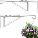 Adjustable Vinyl Fence Hooks Fit Fence Widths 0.8-3 Inch, Heavy Duty Vinyl Fence Plant Hangers for Hanging Plants Bird Feeders,Lights,Basket Over the Fence Hangers for Hanging Plant Outdoor- 2Pack