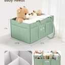Baby Diaper Caddy Organizer, Portable Nursery Storage Basket for Newborn Essentials, Changing Table & Car Caddy Organizer, Gift for Baby Shower, Registry Must-Have for Boy Girl, Green