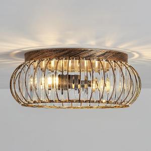 YYJLX Modern Crystal Ceiling Light Oil Rubbed Bronze Flush Mount Ceiling Light Fixture 3 Light Ceiling Chandelier for Hallway Bedroom Bathroom Foyer Living Room Dining Room Kitchen. (Large)