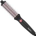 Heated Round Brush, Fast Heating Curling Iron Brush for Blowout Look, 3 Temp Settings, 1.25 Inch Heated Curling Iron with Dual Voltage, Smooth and Voluminous Curls for Travel