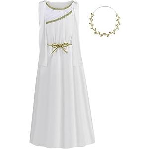 LMYOVE Greek Goddess Costume Girls, Kids Goddess Halloween Costume Party Dress Up Anthena Costume, Large