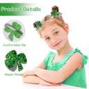 AIUPUOC Hair Clips, 4Pcs St. Patrick's Day Hairpin Hair Accessories for Girls, Green Glitter Shamrock Hair Clips, Lightweight & Sturdy, Hair Styling Decorations for Festive Occasions