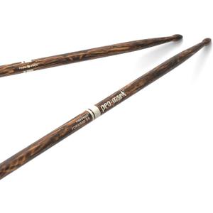 ProMark Classic Forward 5A FireGrain Drumsticks, Lacquer Finished Drum Sticks, TX5AW-FG, Oval Wood Tip, Hickory - 1 Pair