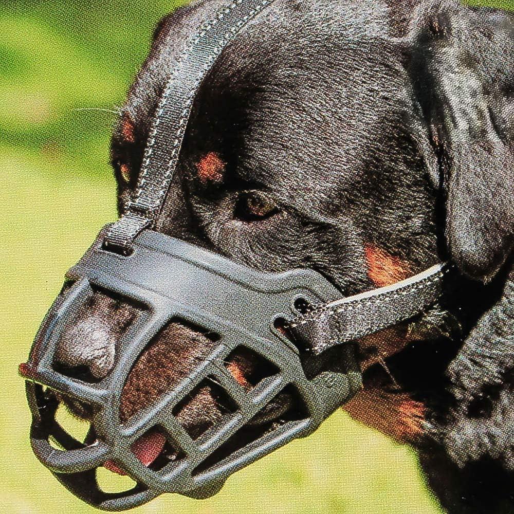BARKLESS Dog Muzzle, Soft Basket Silicone Muzzle for Dogs, Best to Prevent Biting and Chewing, Breathable Cage Mouth Cover for Training, Allows Drinking and Panting, Used with Collar (3 (Snout: 9"-10"))