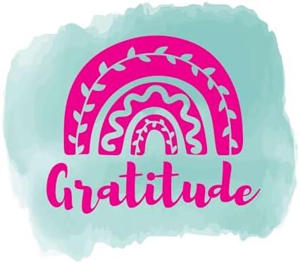 Girls Gratitude Beautiful Quote Wall Decal Decoration Cute Boho Patterns Design Beautiful Rainbow Lasts Years and Easily Removable - Size: 40 in(W) x 36 in(H)