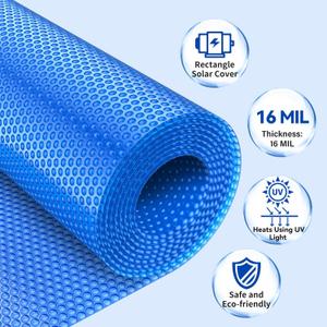 BigXwell 18 Foot Round Solar Pool Cover,16-mil Blue Above-Ground and In-Ground Pools Cover, Heavy-Duty Insulating Pool Heater Cover