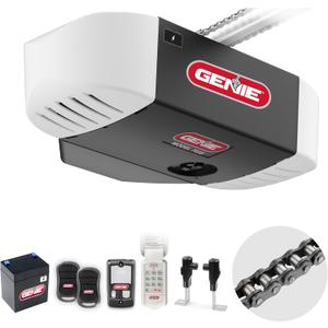Genie Chain Drive 750 3/4 HPc Garage Door Opener w/Battery Backup - Heavy Duty - Operate your garage door when the primary power is out - Wireless Keypad Included, Model 7035-TKV,BLACK