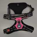 PoyPet No Pull Dog Harness, No Choke Front Lead Dog Reflective Harness, Adjustable Soft Padded Pet Vest with Easy Control Handle for Small to Large Dogs(Pink, Medium)