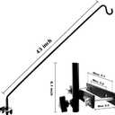 MIXXIDEA Extended Fence Deck Hook Rail Heavy Duty Bird Feeder Hook, Adjustable Plant Bracket for Bird Feeders, Planters, Suet Baskets, Lanterns, Wind Chimes and More