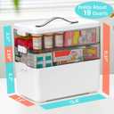 Homaigie Extra Tall 3-Tier Medicine Cabinet Organizer for Upright Medicine Bottles Organizer, Portable Medicine Storage Box with Leather Handle, Empty First Aid Kit Container for Home, Travel