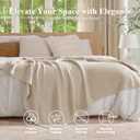 blunique 100% Cotton Cable Knit Throw Blanket, Large Lightweight Soft Knit Blanket for Sofa Couch Bed, Breathable All-Season Throw, Cozy Decorative Blanket, 60 x 80 Inch,Linen