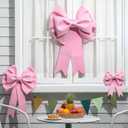 Giegxin 3 Pack Big Pink Bow Large Bows for Decoration 12 20 30 Inch 3D Wrapping Cake Box Basket Decoration Giant for Car Wreath Crafts Wedding Birthday Party Decor Christmas Party Gift Easy Assembly