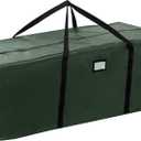 Rolling Christmas Tree Storage Bag- For 12 FT Artificial Trees-Green Canvas Duffel with Wheels-Protects Holiday Decorations & Inflatables by Elf Stor
