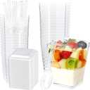 30 Pack 5oz Dessert Cups with Lids and Spoons,Yogurt Parfait Cup with Lids,Plastic Dessert Containers with Lid,Mini Parfait Shooter Cups for Pudding,Yogurt,Appetizer,Ice Cream