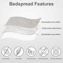 Hansleep Cream Quilt Twin Size - Damask Ultrasonic Summer Bedspread Twin, Soft Lightweight Coverlet Bedding Set, 2 Pieces (1 Quilt, 1 Pillow Shams)