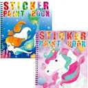 90shine 2PCS Sticker Books for Girls Kids Ages 4-8 Sea-Maid Horned Horse Themed Designs Party Gift Create 22 Pictures