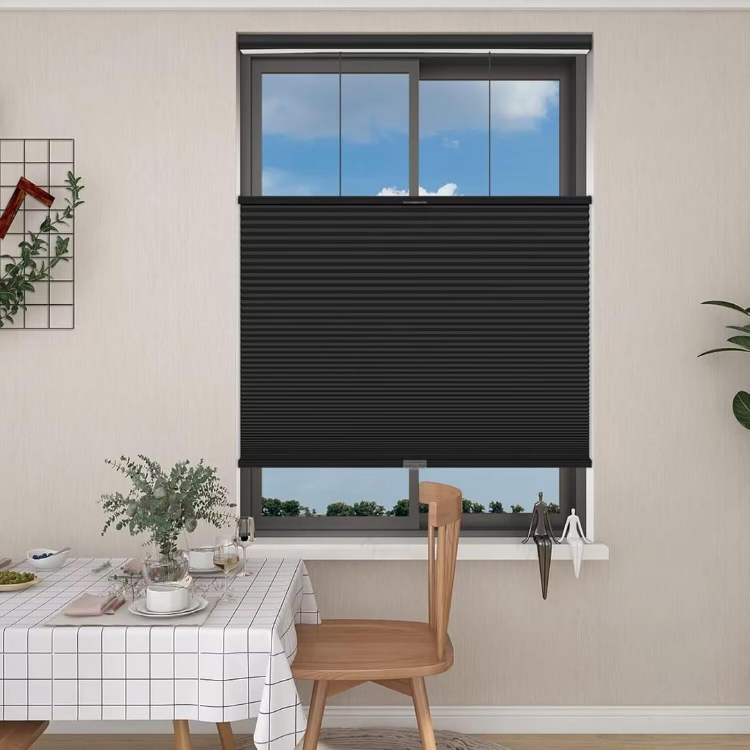 Changshade Top Down Bottom Up Shades,Blackout Cellular Shades Cordless,Top Down Bottom Up Cellular Shades,Honeycomb Blinds for Windows,Cellular Blinds Cordless,31Wide*72High,Black