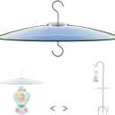 13" Glass Rain Cover for Bird Feeder Outdoors - Baffle on Shepherd Pole/Post or S Hook Hanging - Large Weather Guard Protective Dome - Clear (Dia. 33CM)