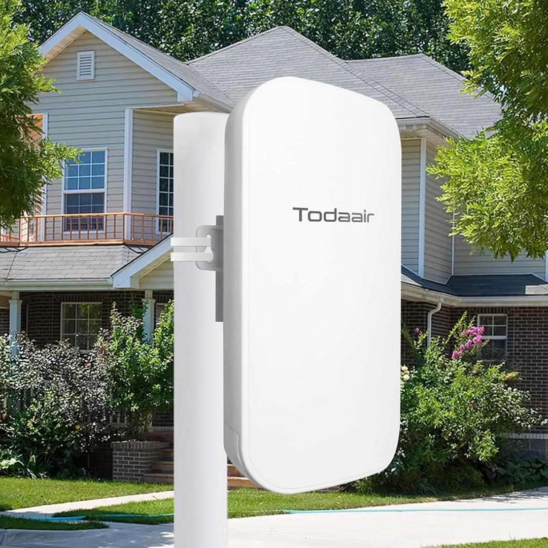 TODAAIR Outdoor WiFi ExtenderWiFi Booster | AI Watchdog | Repeater&AP ModeIP65 Weatherproof | Up to 1200Mbps Dual Band WiFi Repeater | Covers Up to Least 3440 Sq. ft and 30 Devices