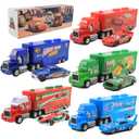 Car 3 Toys, Truck and Car Set, Car Movie, Metal and Plastic Material, Children's Christmas and Birthday Gifts (5-Piece Set)
