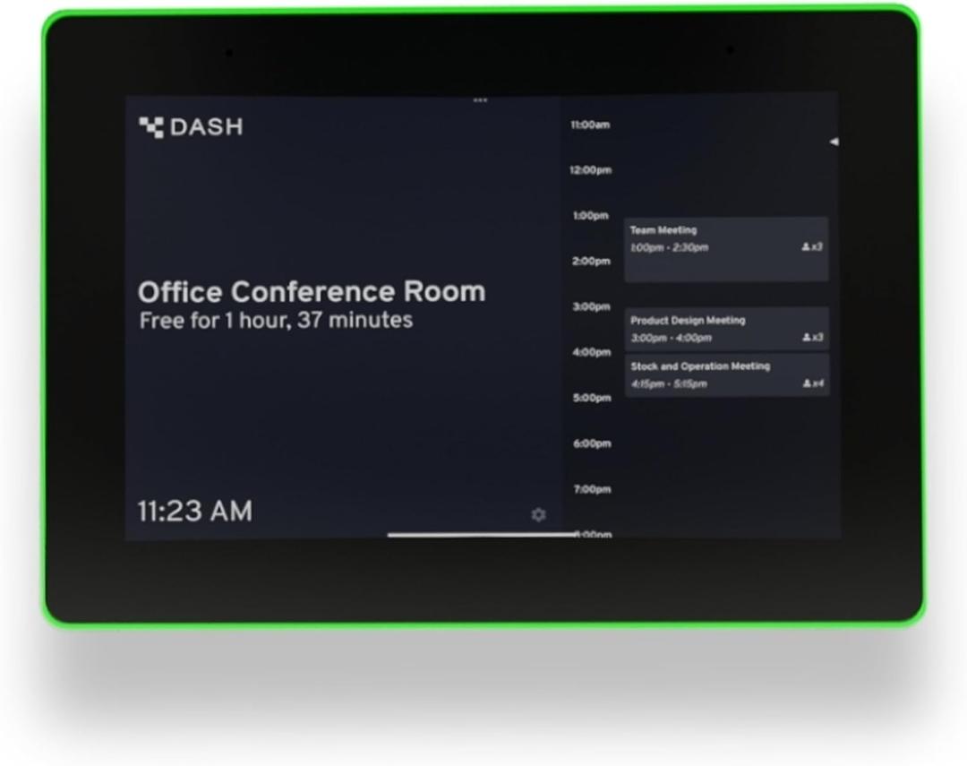 PoE Texas 8" Conference Room Scheduler with Color Changing LED Status - PoE Powered Touch Screen Tablet for Meeting Room Booking - Syncs with All Popular Business Calendars - No Subscription Required