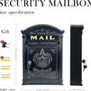 Vintage Mailboxes for Outside, Large Cast Aluminum Locking Mailbox, Weatherproof Metal Mail Boxes for House Outside, Decorative Mailbox Wall Mount for Home Outdoor(12.28"x17.51"x3.62")
