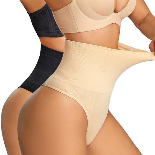 Dulchany Thong Shapewear Tummy Control Underwear for Women Seamless Body Shaper Panties S