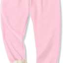Unisex Kids Winter Active Sherpa-Lined Fleece Sweatpants Warm Athletic Jogger Pants with Pockets 8 Years