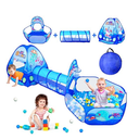 PigPigPen 3 in 1 Kids Play Tent with Tunnel, Ball Pit, Basketball Hoop for Boys & Girls, Toddler Pop Up Playhouse Toy Baby Indoor/Outdoor, Gift Year Old Child (3 Tent)