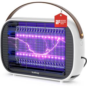 Buzbug LED Bug Zapper Indoor, LED Bulbs Up to 50,000 Hours, Sustainable Less Power, Durable High-Voltage Electric Mosquito Zapper, Fly Trap Mosquito Trap, Fly Killer -MA015B (white)