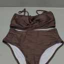 Herseas 2 Piece Bestselling Bikini Set U-Wire Cutout Swimsuit High Waisted Textured 2025 Summer Beach Swim Bathing Suits size L 