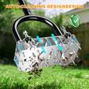 Lawn Core Aerator Tool, Manual Lawn Aerator Tool with Spring-Loaded Automatic Soil Ejection Loosener, Pre-Assembled Stainless Steel Spikes, Dual-Layer Design&Wide Foot Plate for Yard Garden Aeration